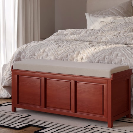 John Louis Home Solid Wood Open Top Storage Bench Red Mahogany JLH-OTB-M